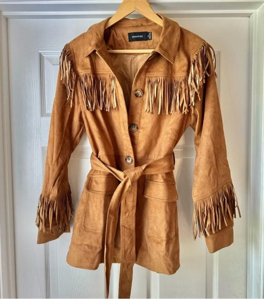 MINKPINK We The Free Fringe Suede Jacket - Image 4
