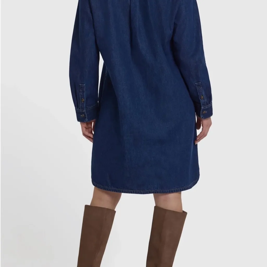 NYDJ NWOT Dark Indigo Reese Long Sleeve Denim Shirtdress w/ Pockets! - Image 2