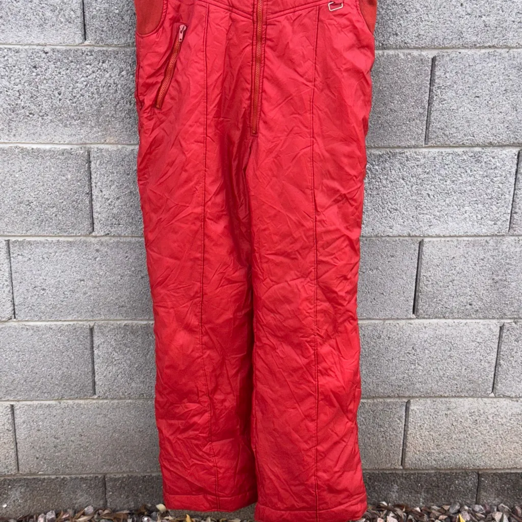 Vintage JCPenney Red Ski Bib Snowsuit Winter Overalls women's XL - Image 3