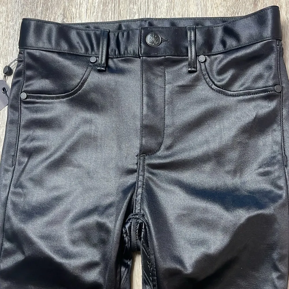 Rag & Bone High Rise Skinny Ankle Pants in Black Sateen Size 25 - Image 10