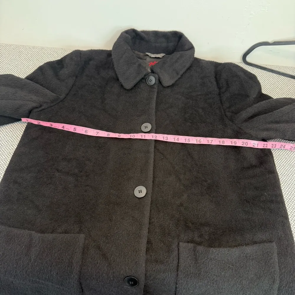 Hilary Radley Baby Llama Wool Blend Overcoat Women 14 Black Incalpaca Jacket - Image 11