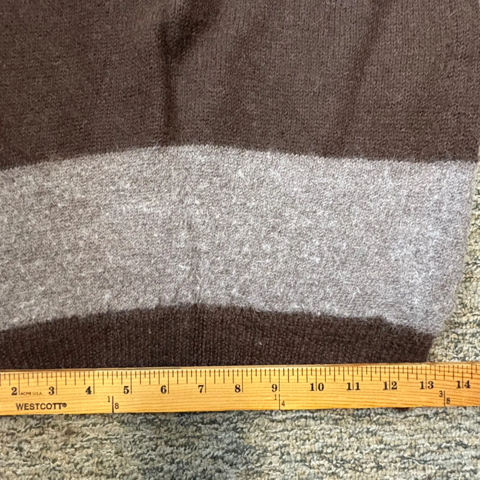 Adrienne Vittadini Uomo Alpaca Wool Cable Knit Sweater Women's Small Brown Gray - Image 8