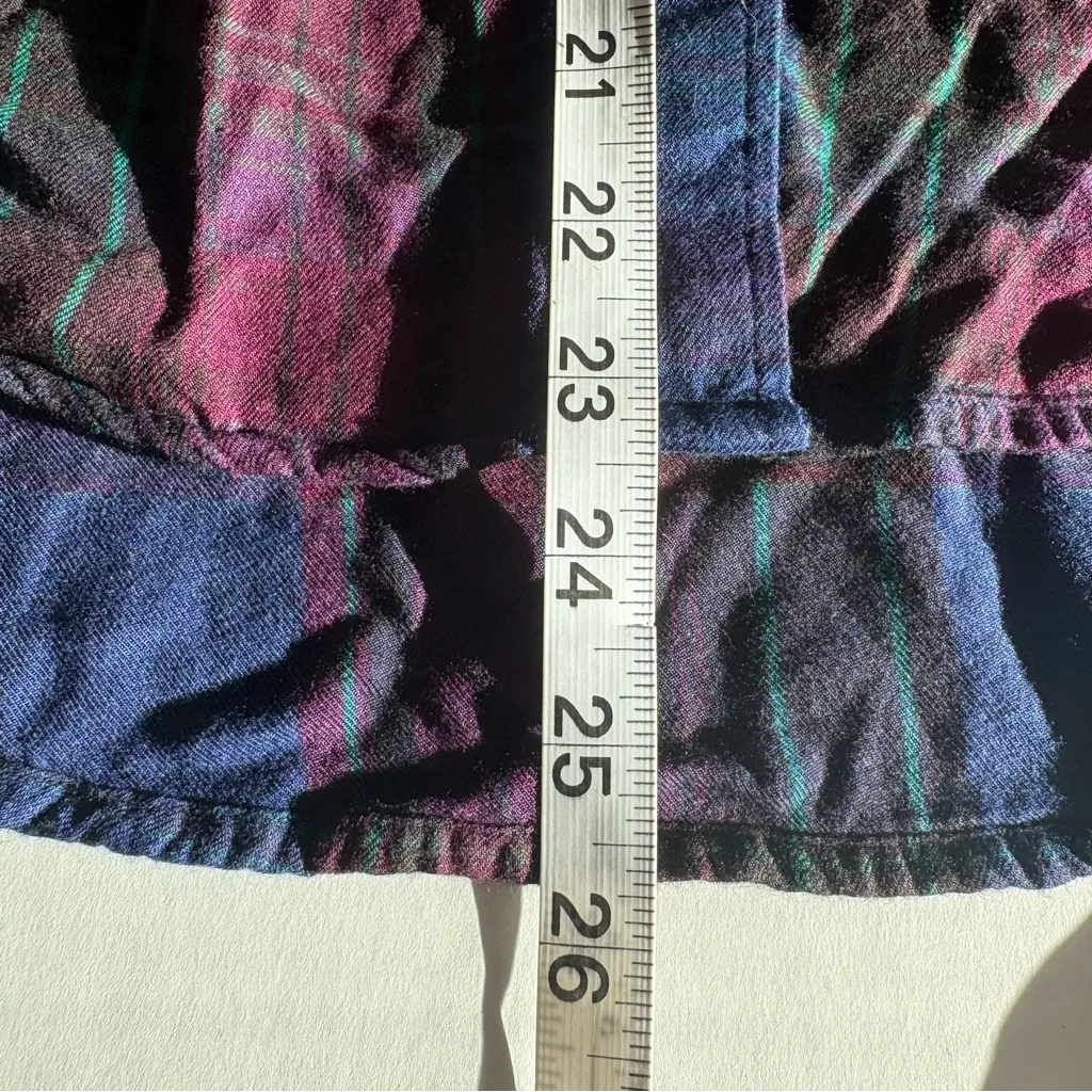 Levi's Casual Plaid Shirt - Blue and Purple boyfriend fit XS - Image 10