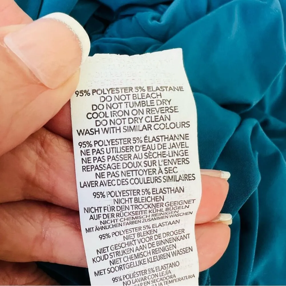 BooHoo Teal Bodysuit Neckline Peek a Boo Cut Out Detail Size 16 - Image 10