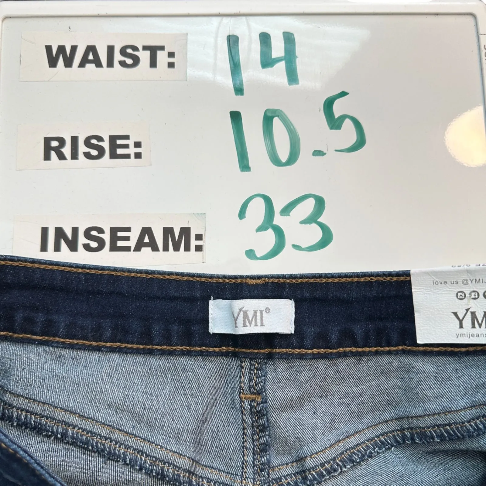 YMI Gigi High Rise Flare Distressed Raw Hem Dark Wash Jeans 9/29 NEW with Tags - Image 10