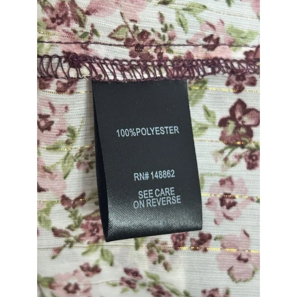 NWT Torrid 2 Pink Ditsy Floral Crinkle Chiffon Flutter Short Sleeve Top 2X 18-20 - Image 10