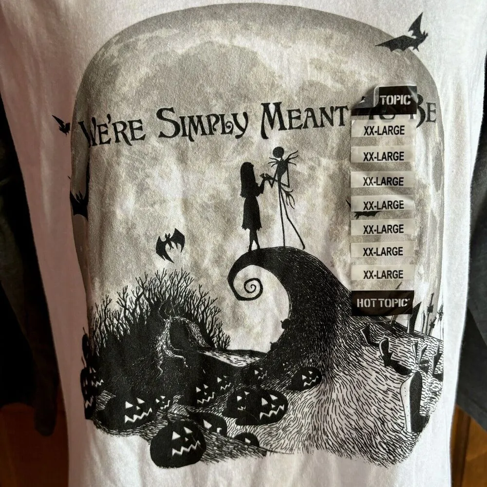 Hot Topic Women's Nightmare Before Christmas Shirt Top Size 2XL 3/4 Sleeves NEW - Image 2