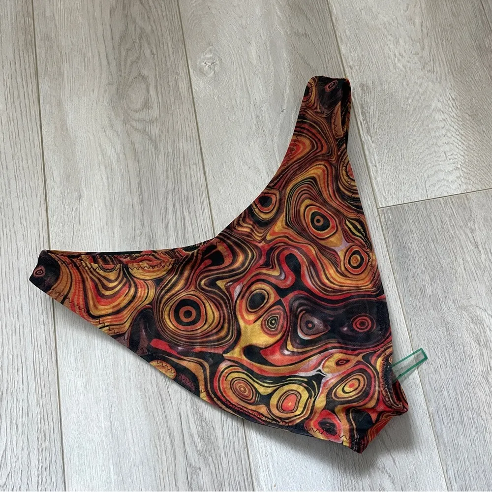 Gonza Bikini Bottoms NWOT concha mesh cheeky womens Orange (medium) abstract fun Yellow - Image 2