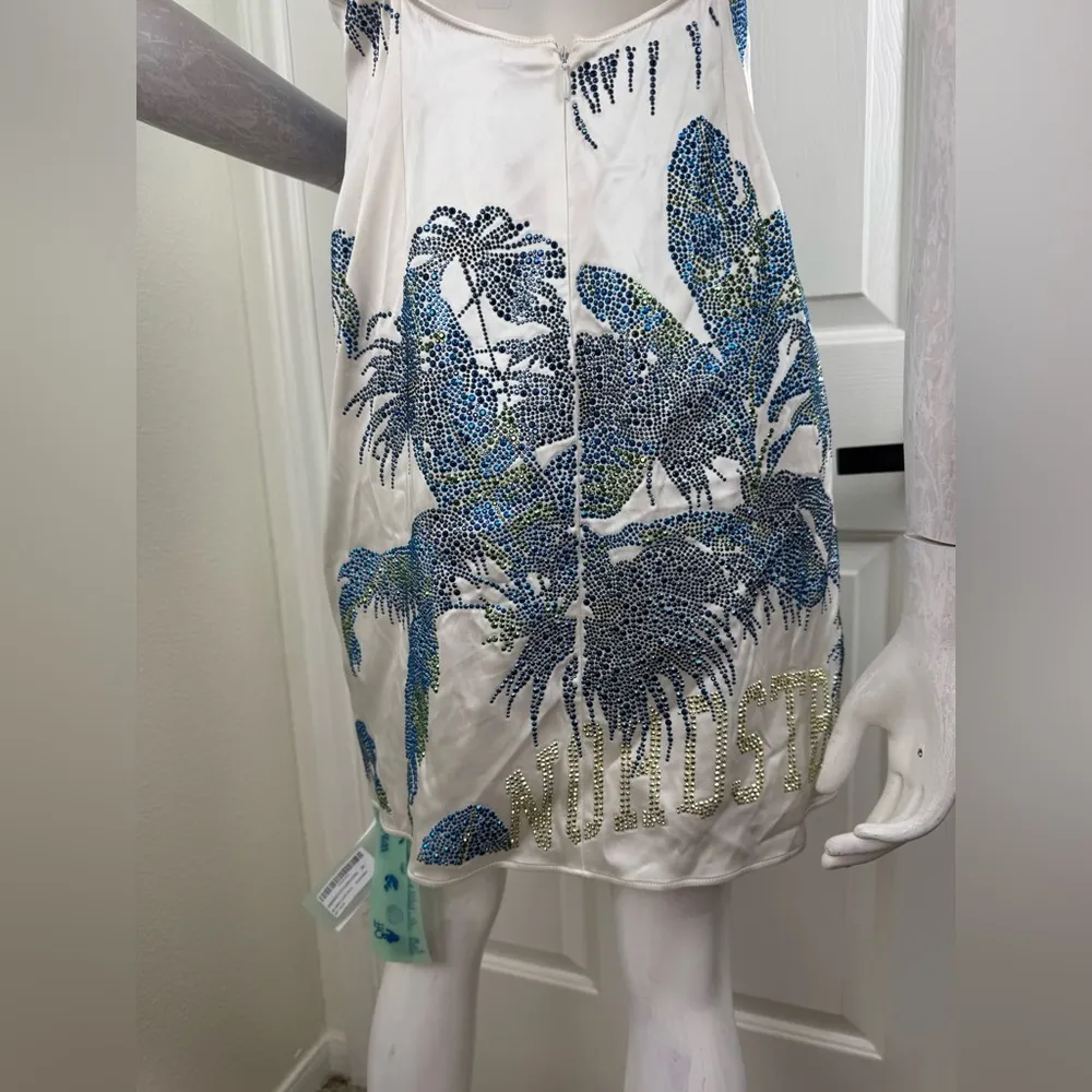OFF-WHITE Gender Inclusive Bright Crystal Embellished slip dress size 40 - Image 10