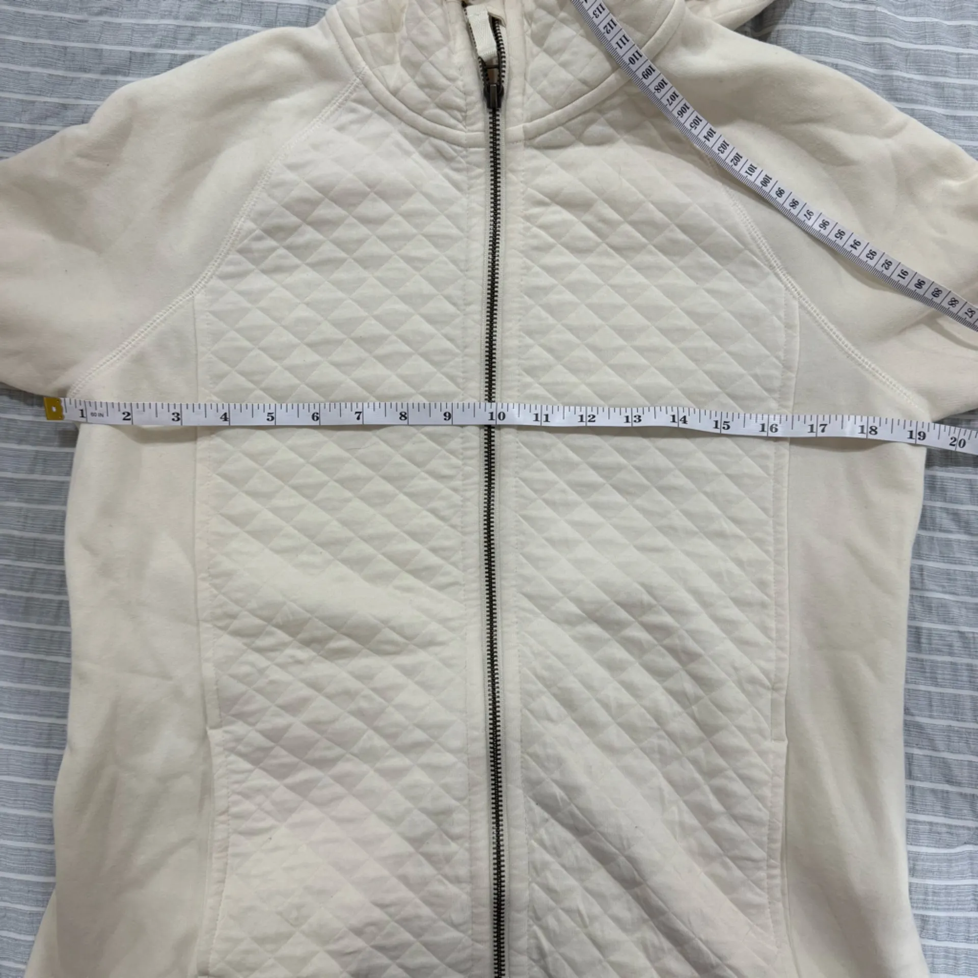 LL Bean lightweight zip up oatmeal white jacket XS - Image 6