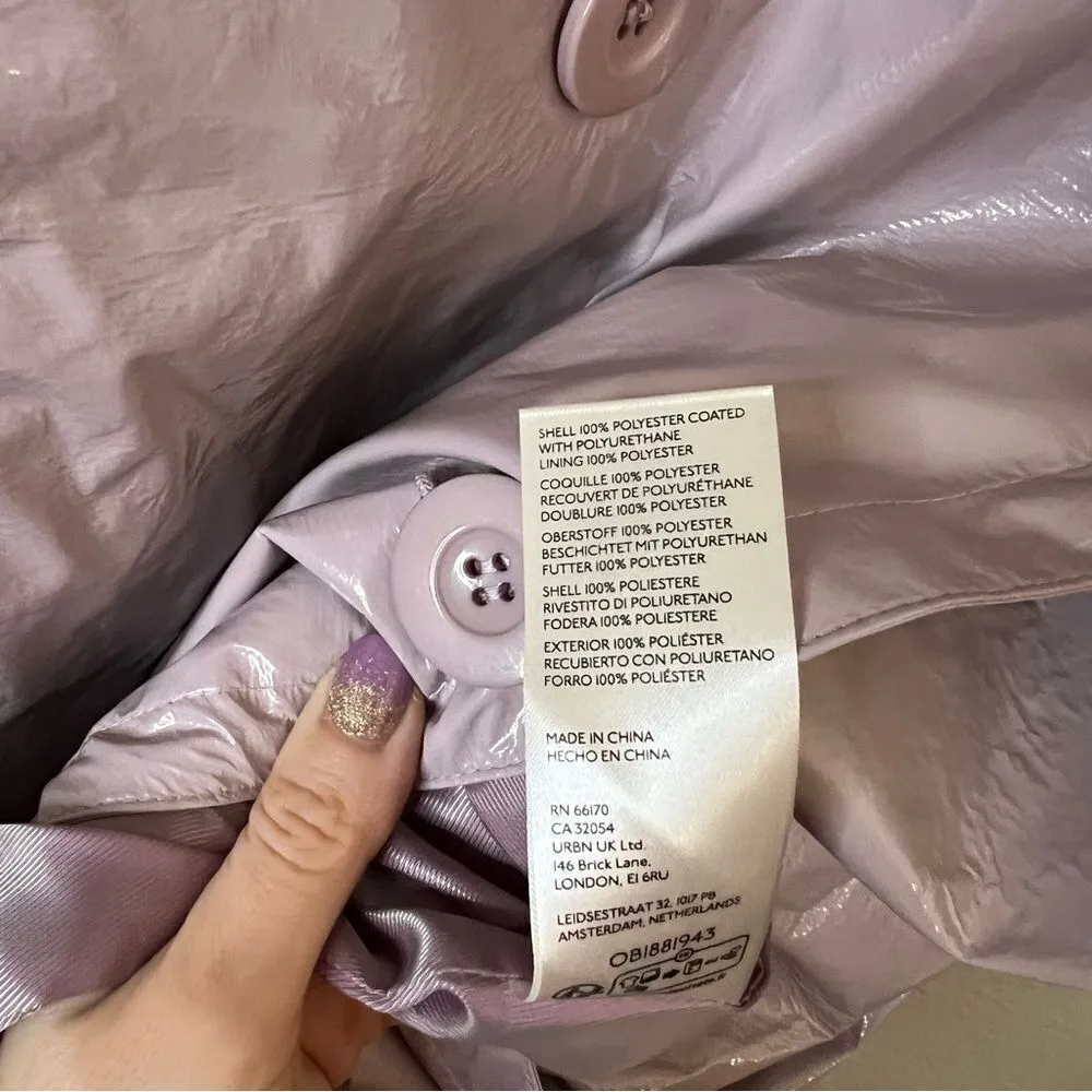 Anthropologie Maeve Patent Faux Leather Trench Coat NEW Size Medium - Image 10