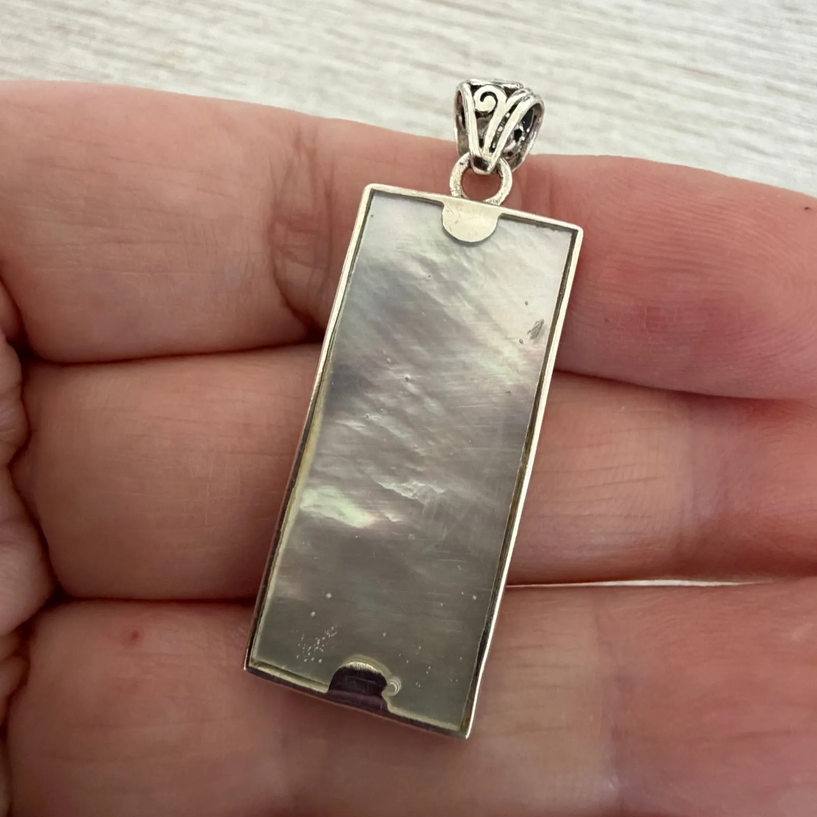 Sterling Silver Sea Turtle Mother of Pearl Starfish Pendant - Image 7