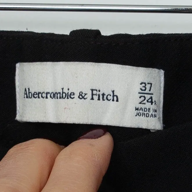 Abercrombie & Fitch Womens Quinn Tailored Straight Leg Pants Size 24R Black Work - Image 4