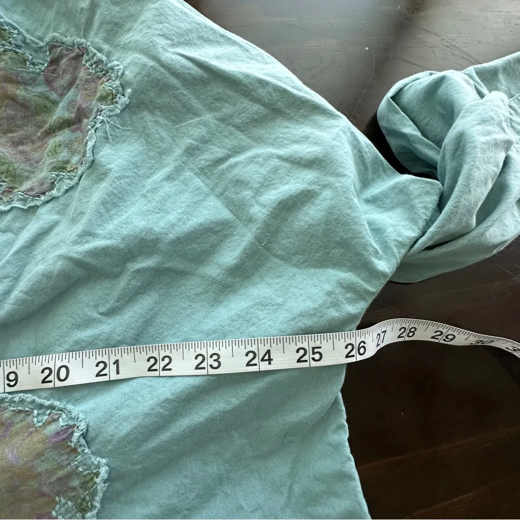 Free People Mari Stylish Blue Button-Up floral boho shirt dress S - Image 12