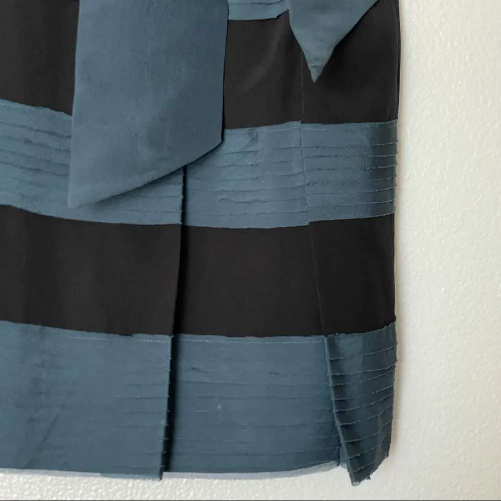 Anthropologie Hitherto Blue/Black Striped Strapless Dress w/Bow Size 4 - Image 12