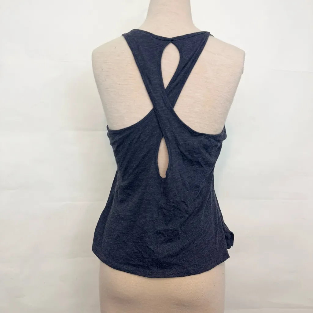 Victoria’s Secret cut out cross back navy blue tank top workout activewear Small - Image 2