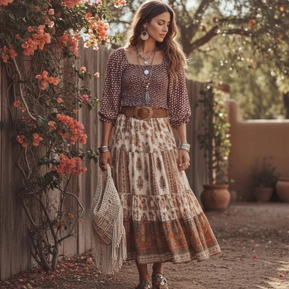 Audrey 3+1 Easy Peazy Floral Smocked Cinched Top size med - Image 2