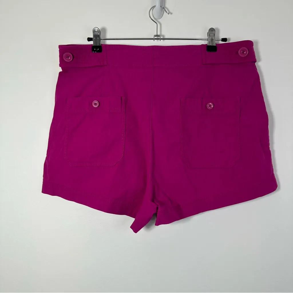 Anthropologie Maeve Women’s Fuchsia Linen Cotton Blend Shorts Size 16 - Image 2
