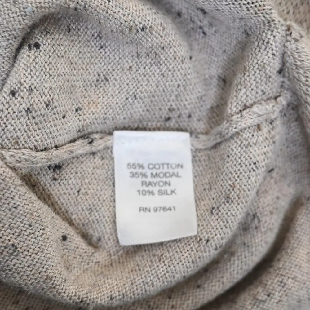 J. Jill Women's S Beige Long Sleeve Cotton Silk Blend Tunic Sweater - Image 9