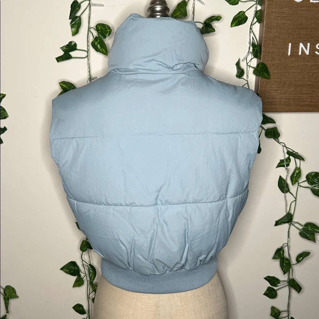 Garage Mini Puff Cropped Puffer Vest Teal - Image 4