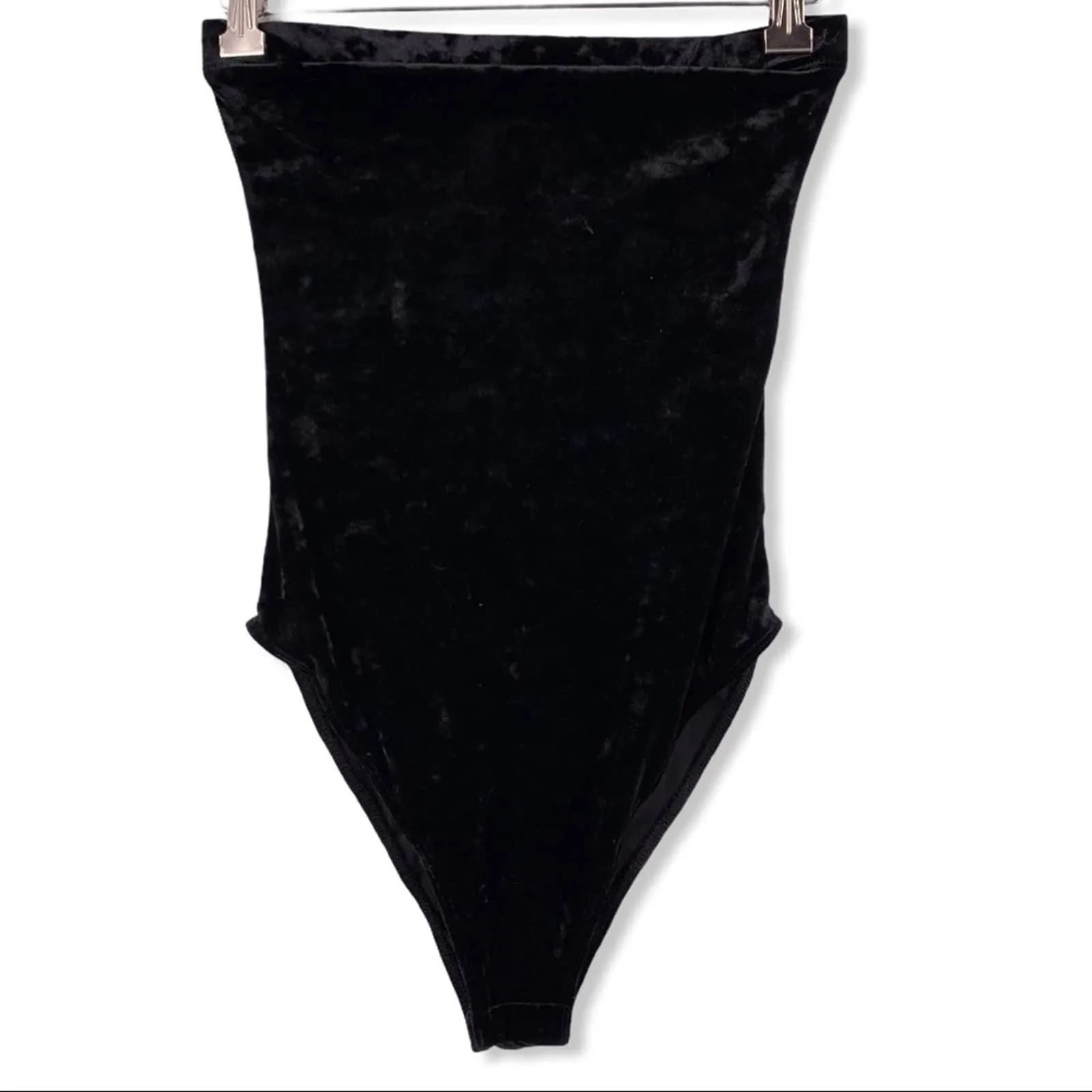 Out From‎ Under Black Velvet Sleeveless Bodysuit M - Image 3