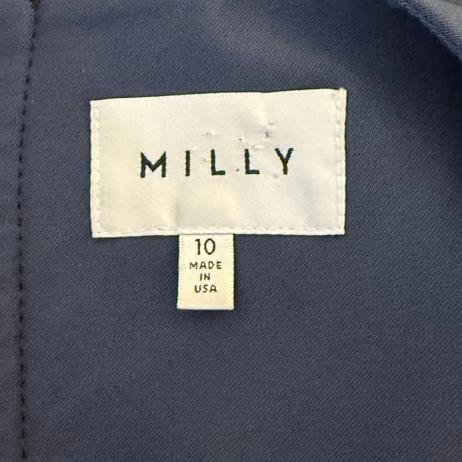 Milly Navy Blue Sheath Dress Size 10 Career Business Gold Zipper Cocktail Event - Image 5