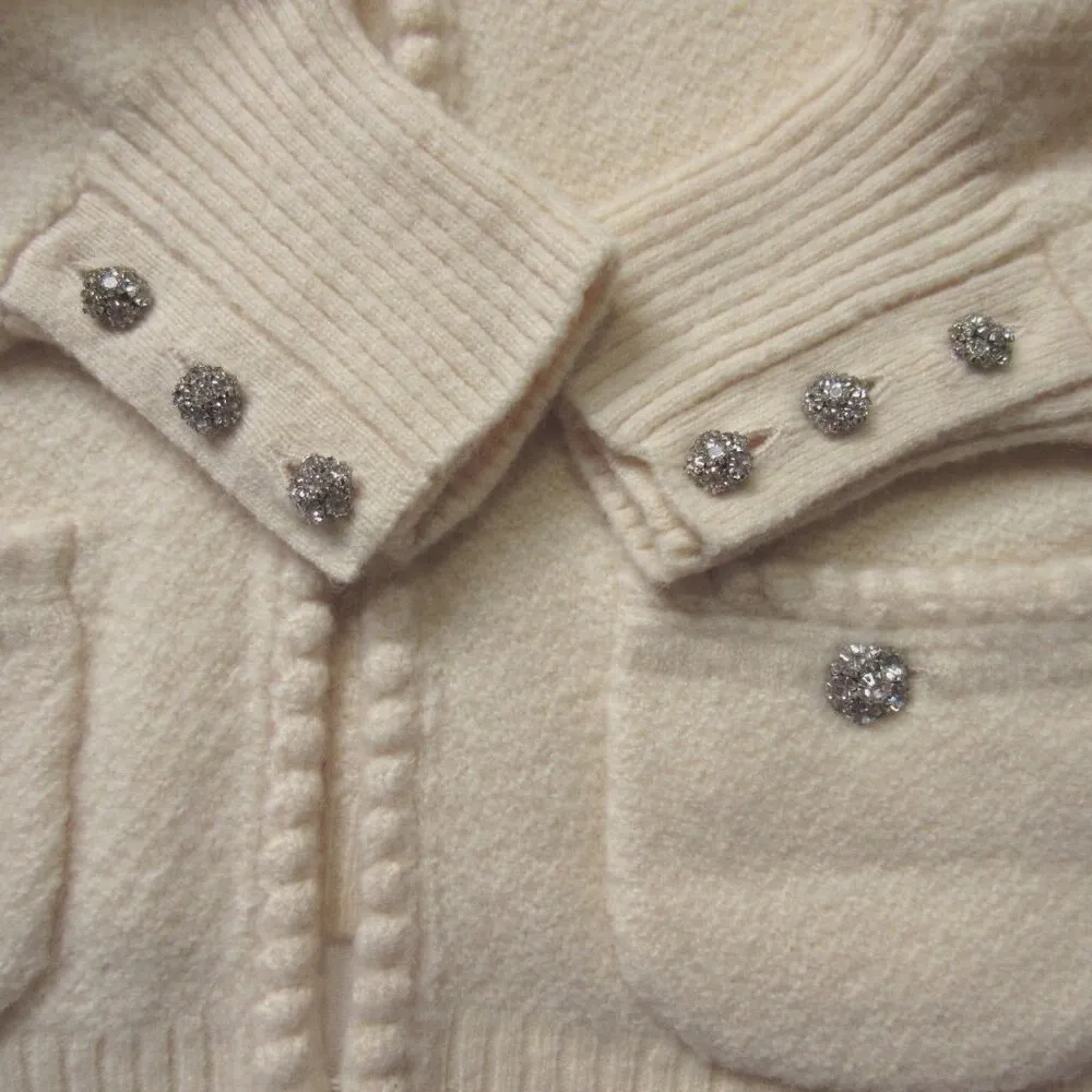 NWT J.Crew Odette Sweater Lady Jacket in Heather Muslin Jewel Button Cardigan S - Image 3