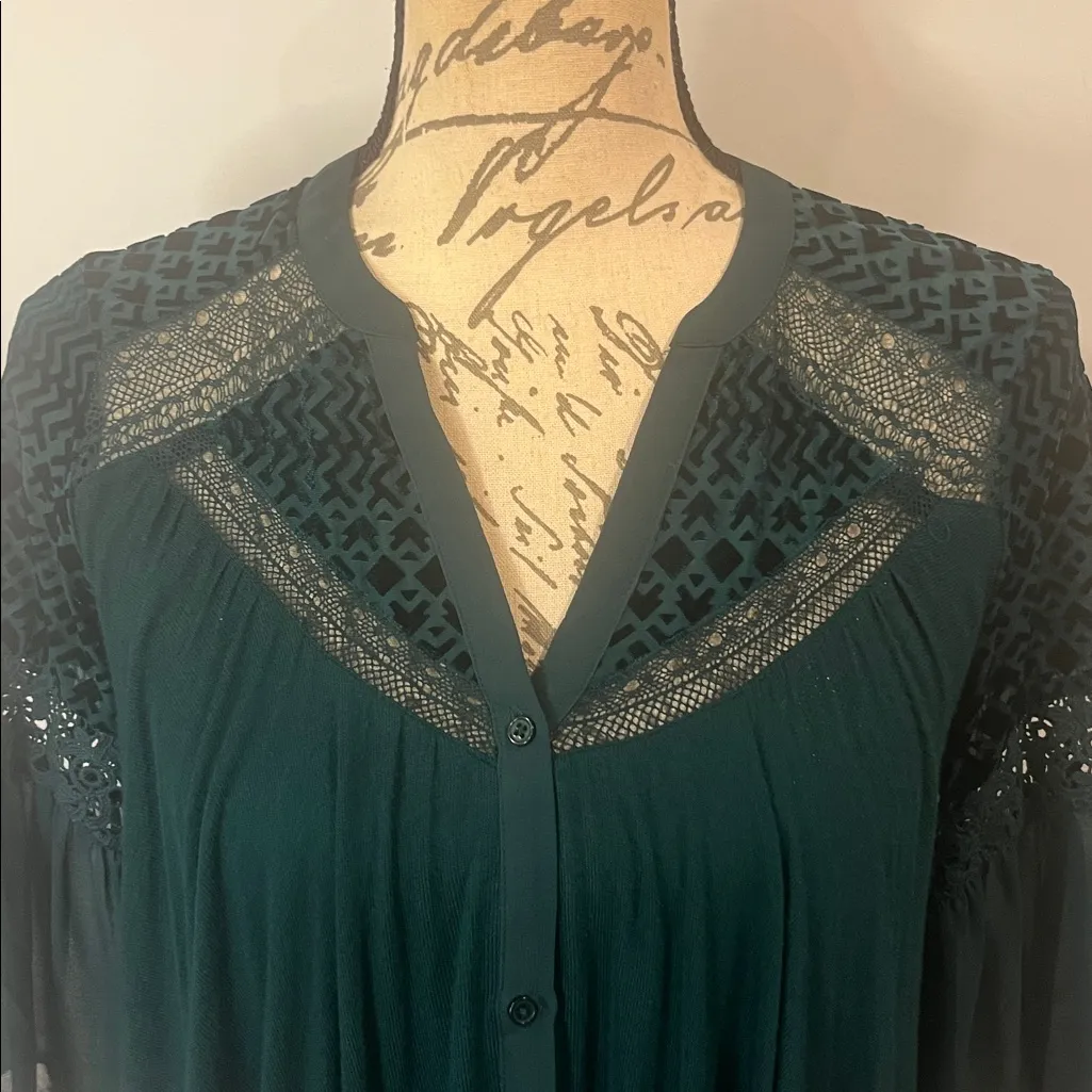 Anthropologie Meadow Rue Surya burnout velvet flowy flutter relaxed swing top XS - Image 6