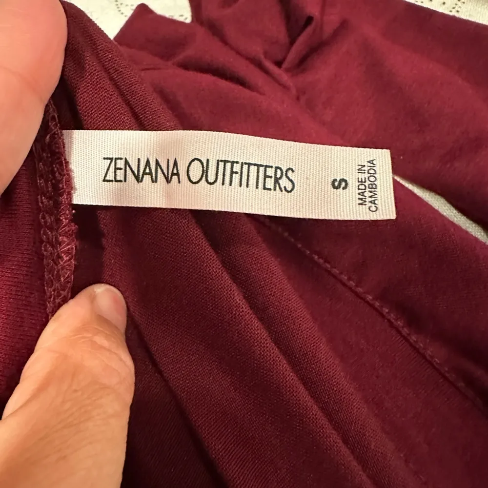 Zenana Outfitters Ruffle Round Neck Shirt Dress Burgundy Small - Image 9