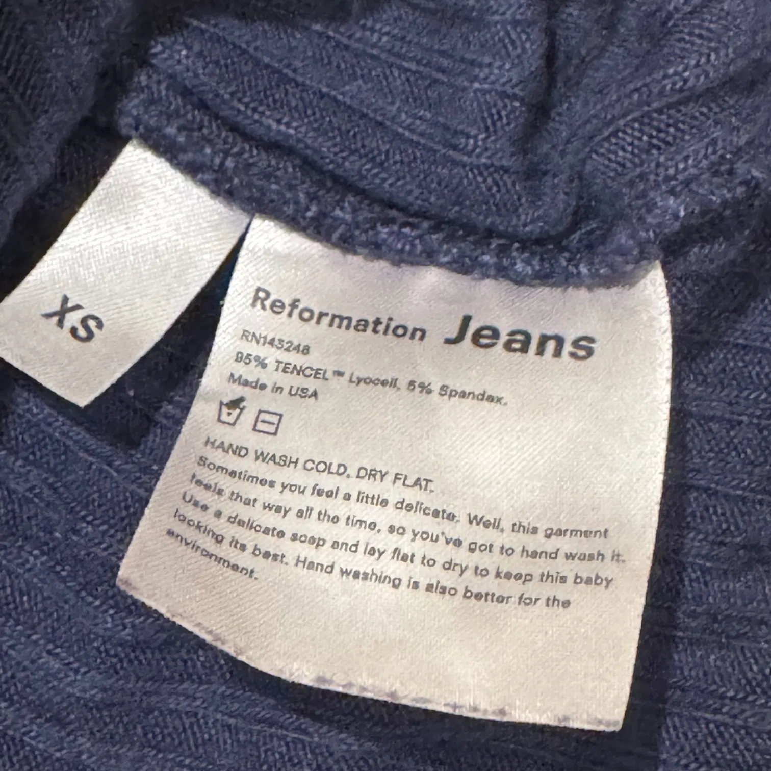 Reformation Jeans Ribbed‎ Bodycon Mini Sweater Dress XS Long Sleeve Navy Blue - Image 4