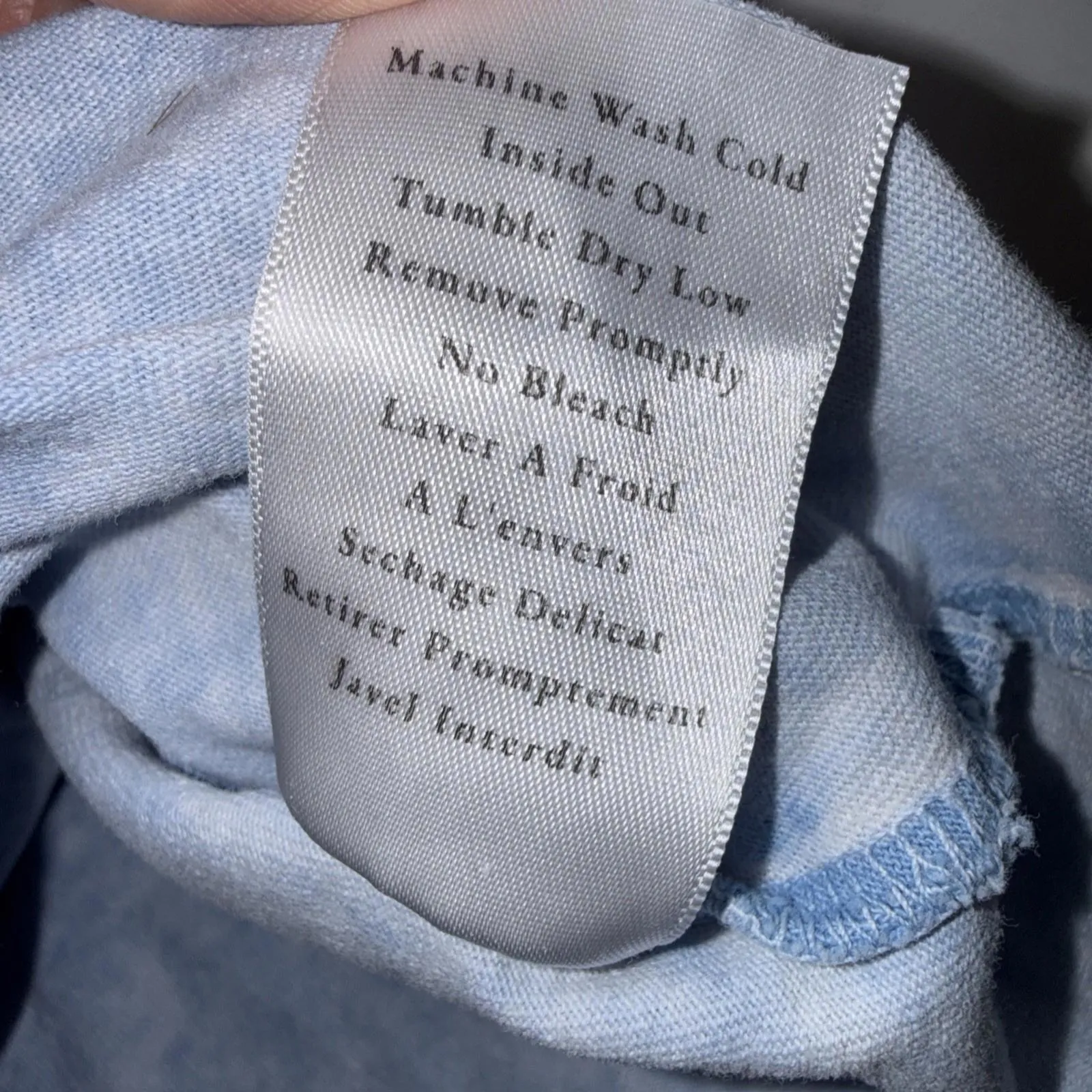 Frank Eileen Tee Lab Crew Essential Minimalist Short Sleeve Shirt Blue Cotton XS - Image 11