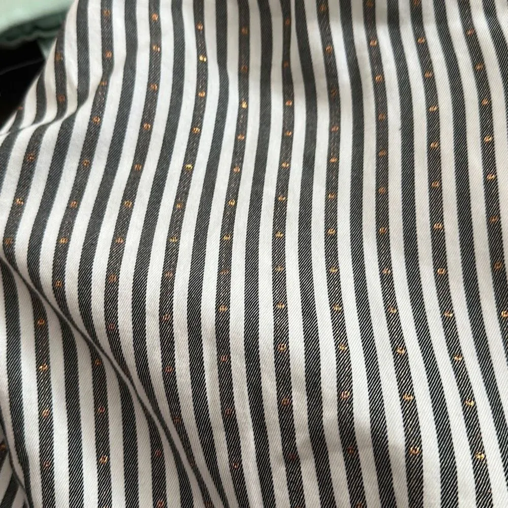 Crown & Ivy Striped With Gold Inlay Blouse  Size Small - Image 5