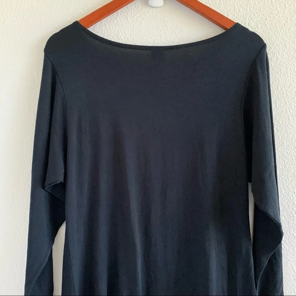 Ilona Pelli Asymmetrical Tunic Lagenlook Black Lagenlook Coastal Grandma Neutral Size M - Image 8