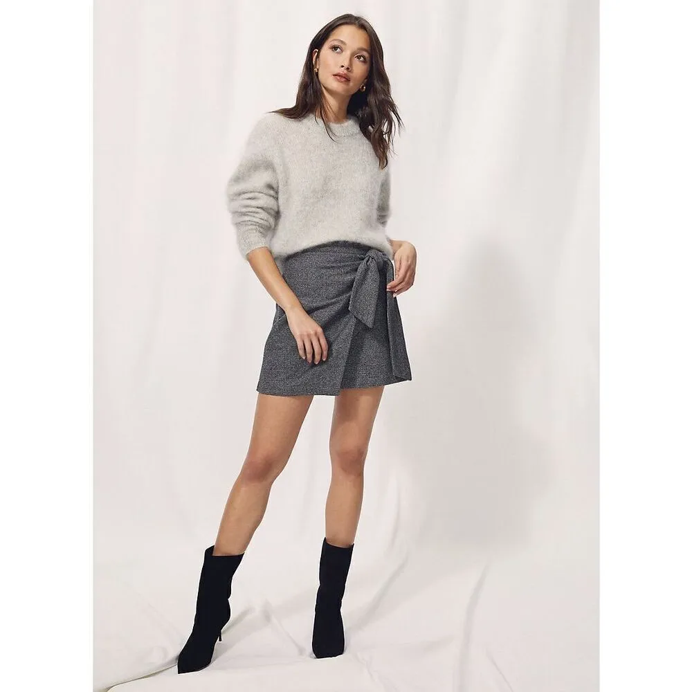 Aritzia Wilfred Dorine Front Wrap Wool Blend Mini Skirt - Image 4