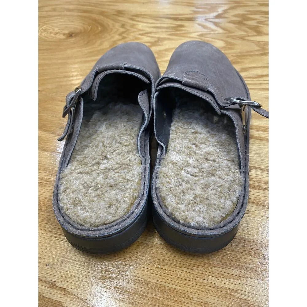 Naot Mules Women's 6.5 Gray Suede Fleece Slip - Image 6