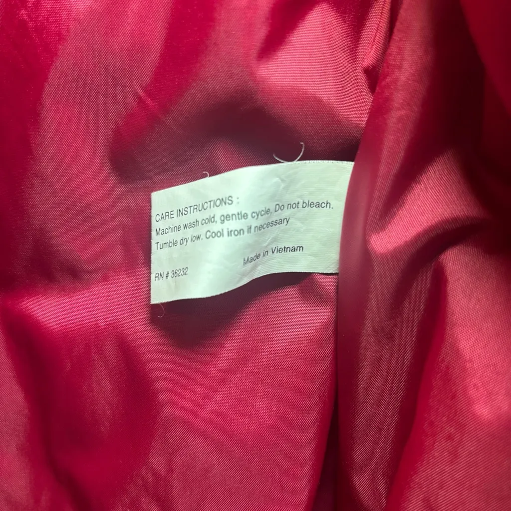 Gallery Jacket Removable Hood Women M Red Zipper & Snap Close Inner Pocket Flaw - Image 13