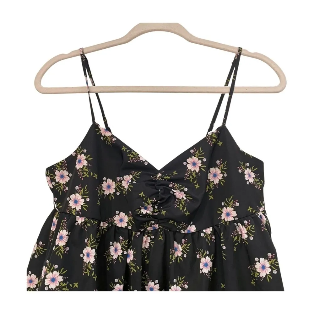 NWT Free People Black Floral Bubble Babdydoll Dress Size L - Image 6