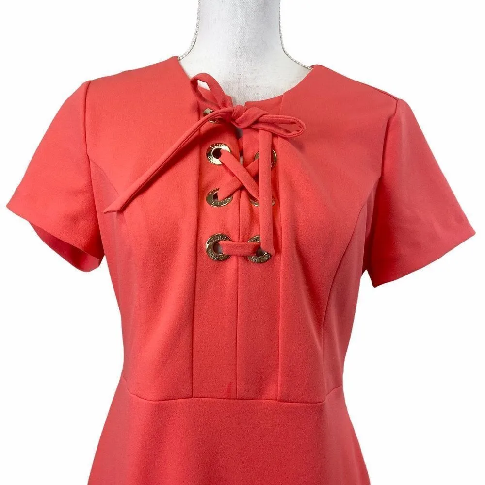 VINCE CAMUTO Orange Casual Dress Sz 6 - Image 3