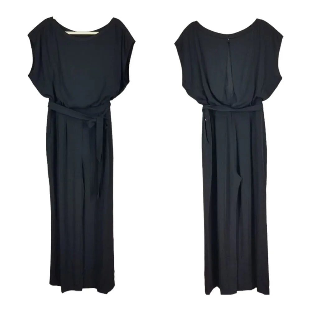 Eliza J Wide Leg Cap Sleeve Jumpsuit Black 14 NWT - Image 4
