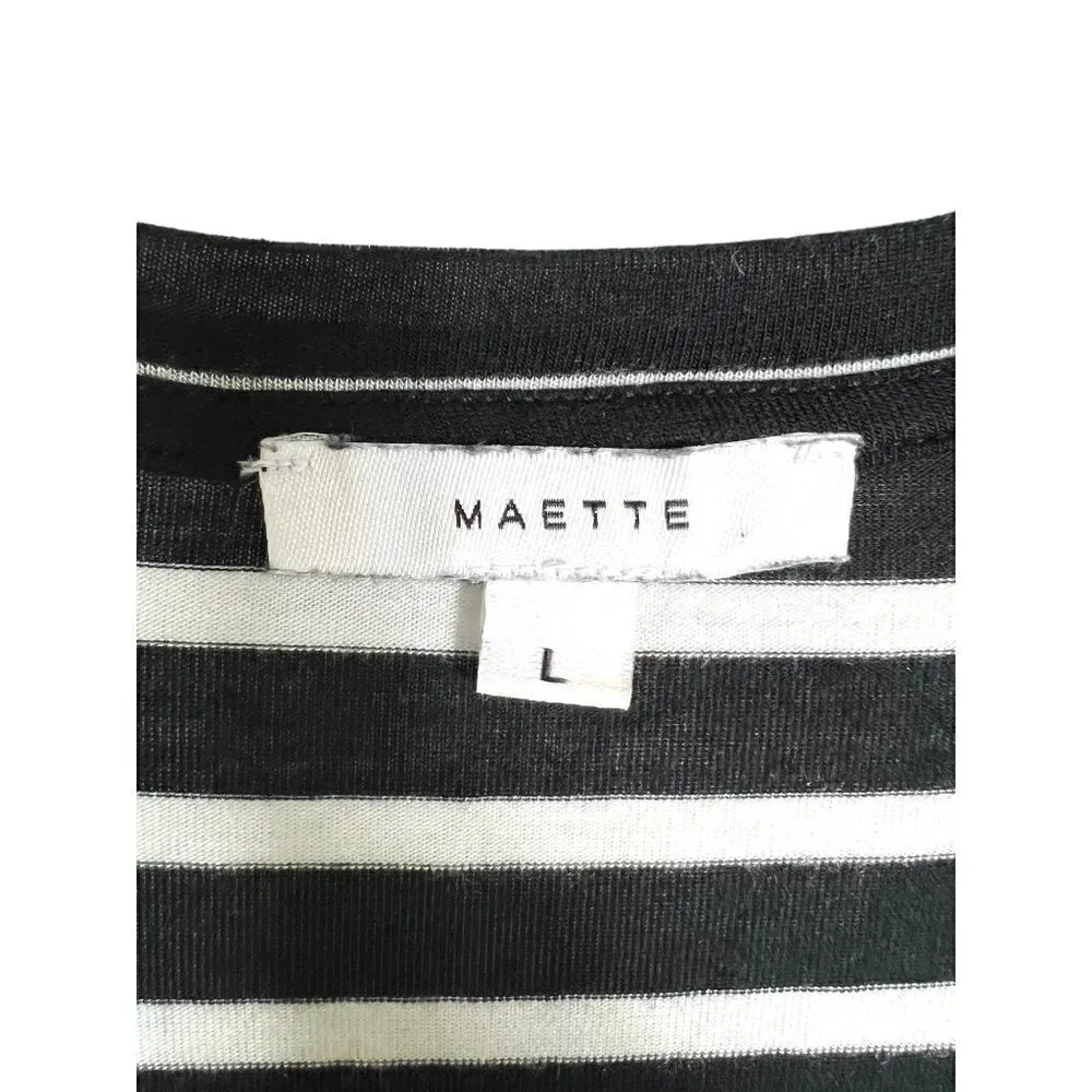 Maette striped‎ top with bell sleeves White Size L - Image 5