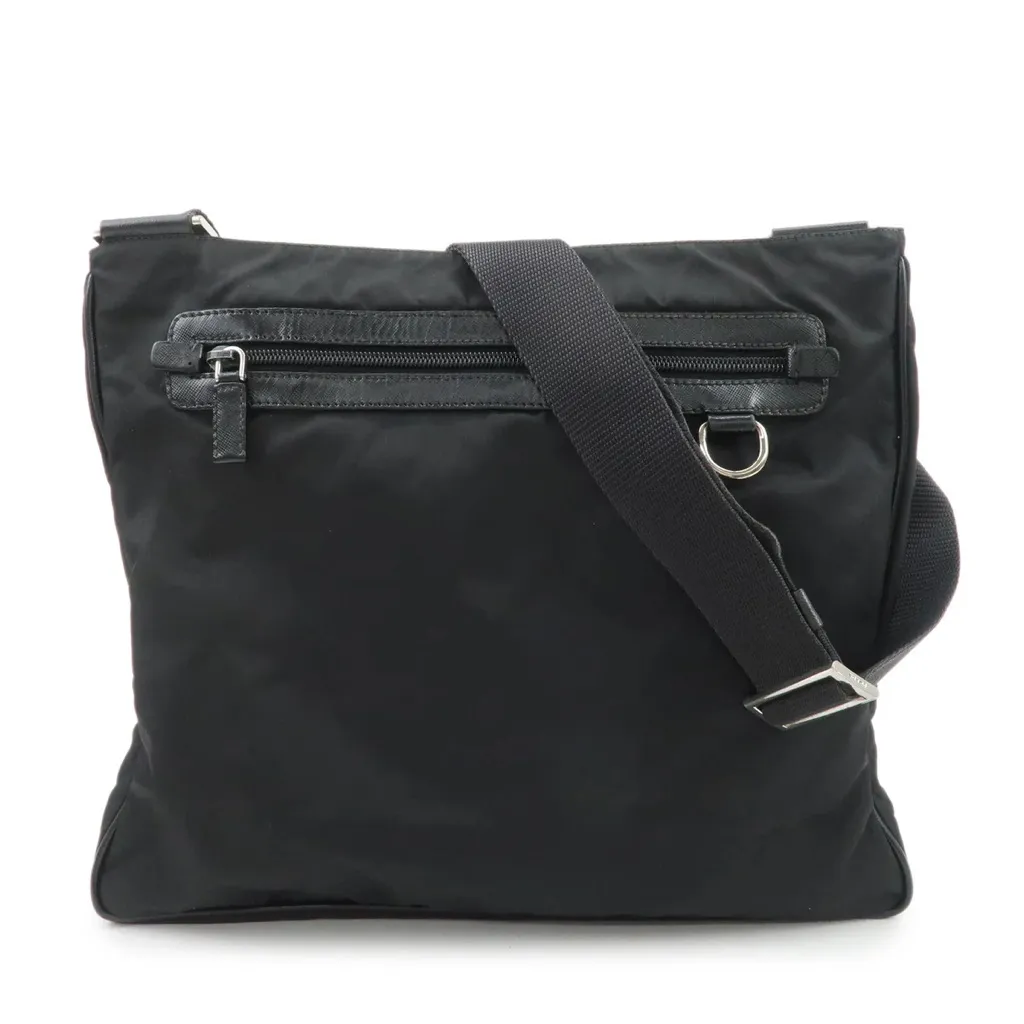 Prada Tessuto Nylon Triangle Logo Shoulder Bag Crossbody Messenger Leather - Image 2