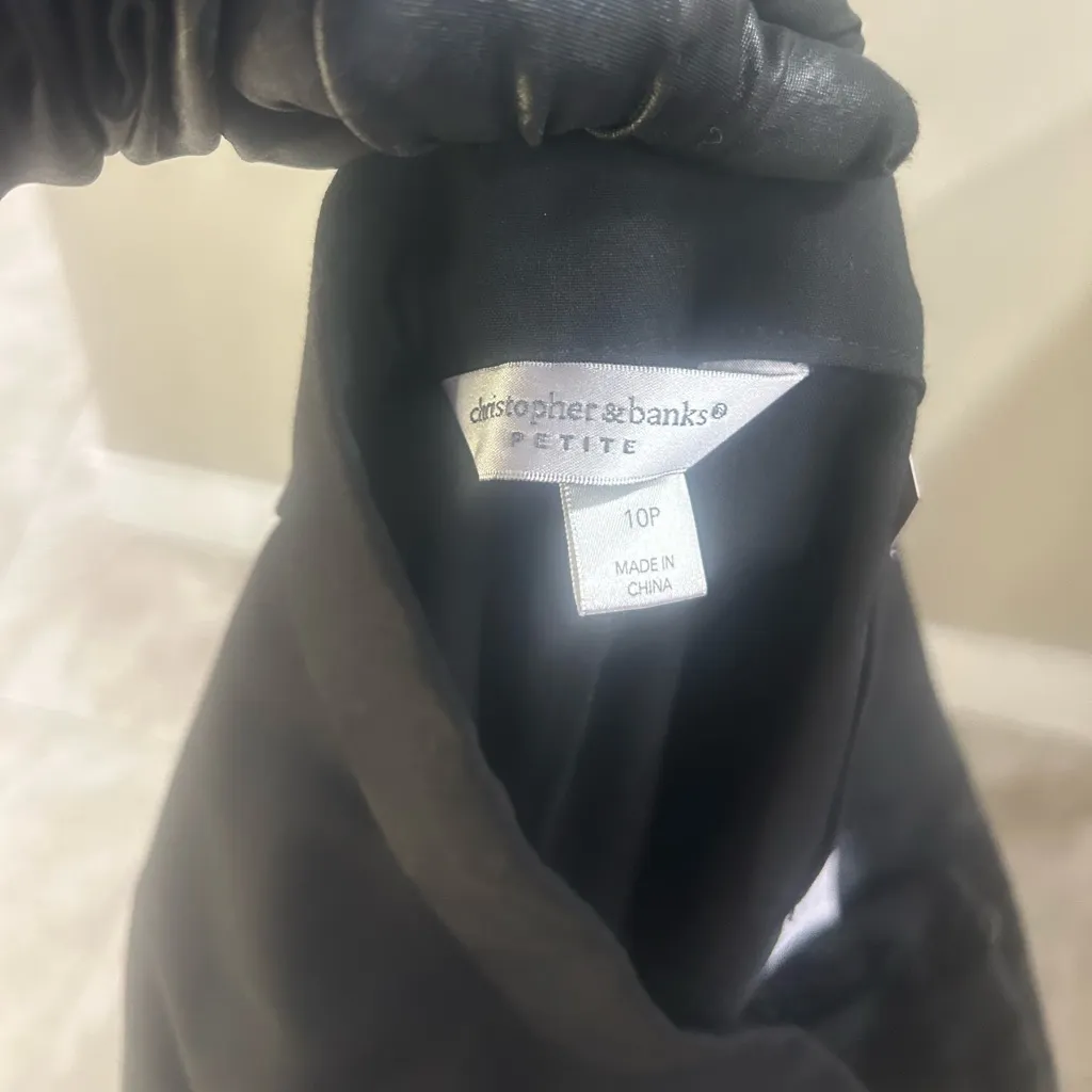 Christopher & Banks Women’s Plus Black Cropped Slacks Dress Pants Size 10P NWT - Image 4