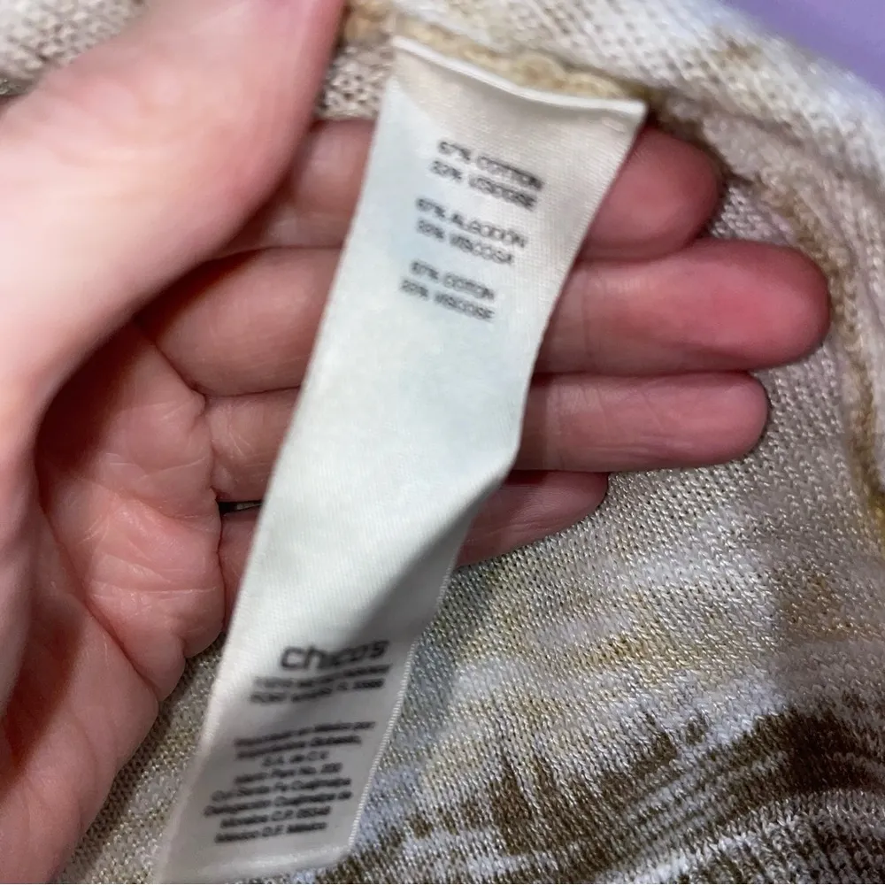 Chico's Cardigan Womens Size L Open Front Knit Kimono Boho Tie Dye Beachy - Image 4