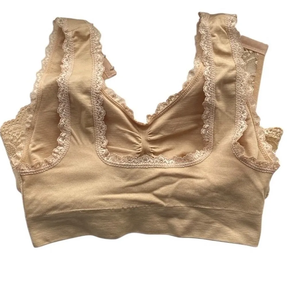 NWOT ~ Beige Lace Wrap Bra ~ Removeable Inserts ~ Possible MEDIUM Tan Size undefined - Image 8
