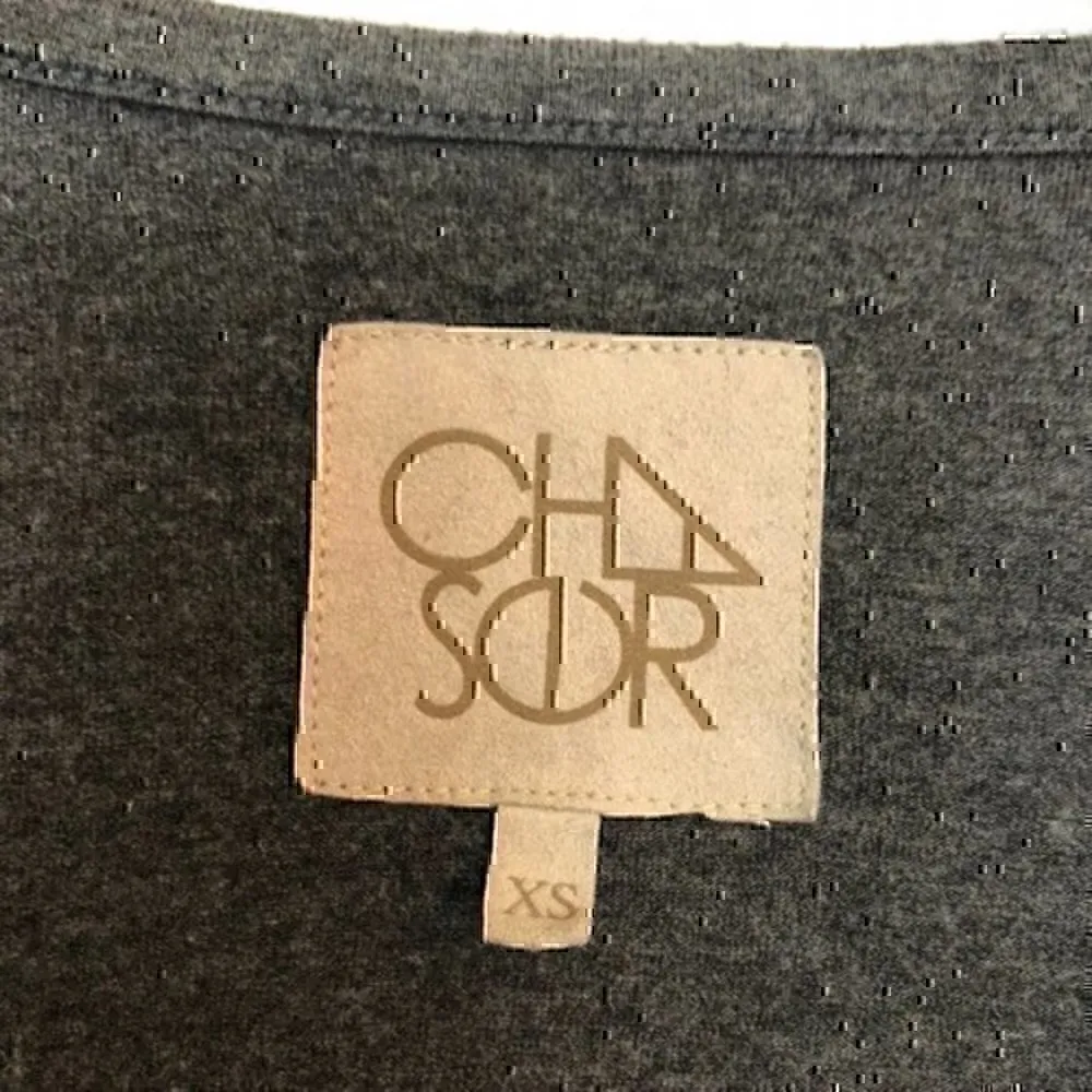 CHASER Tie Knot Front Boxy High Hi Low Hi-Lo Tee Gray Long Sleeve Viscose Rayon - Image 6