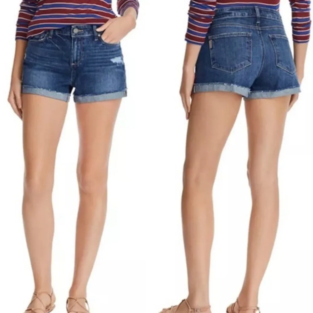 Paige  Jimmy Jimmy Cuffed Denim Shorts in Lira Destructed - Image 3