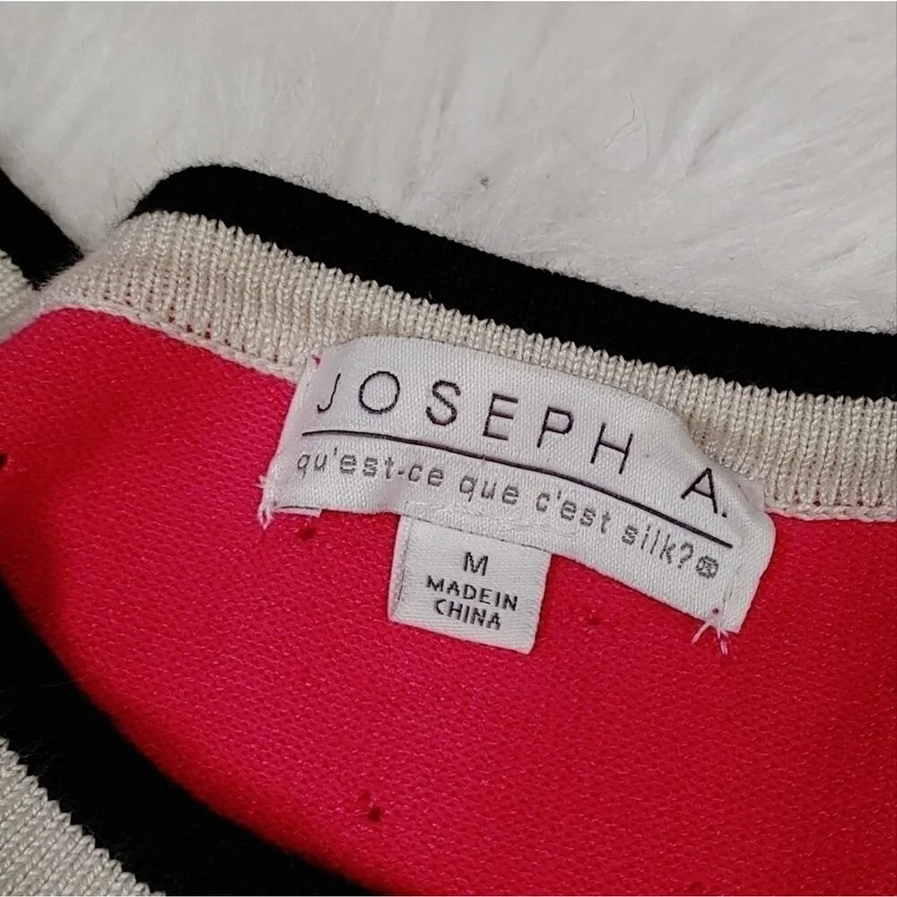 Joseph A  Size Medium M Rayon Nylon Pink Cardigan Chic Preppy Classy Sweater - Image 6