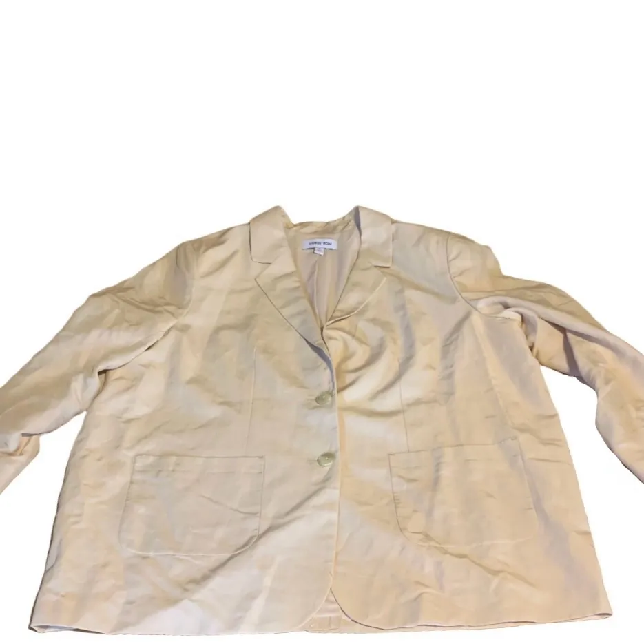 Nordstrom  CREAM LIGHTWEIGHT LINEN BLEND BLAZER (XL) - Image 8