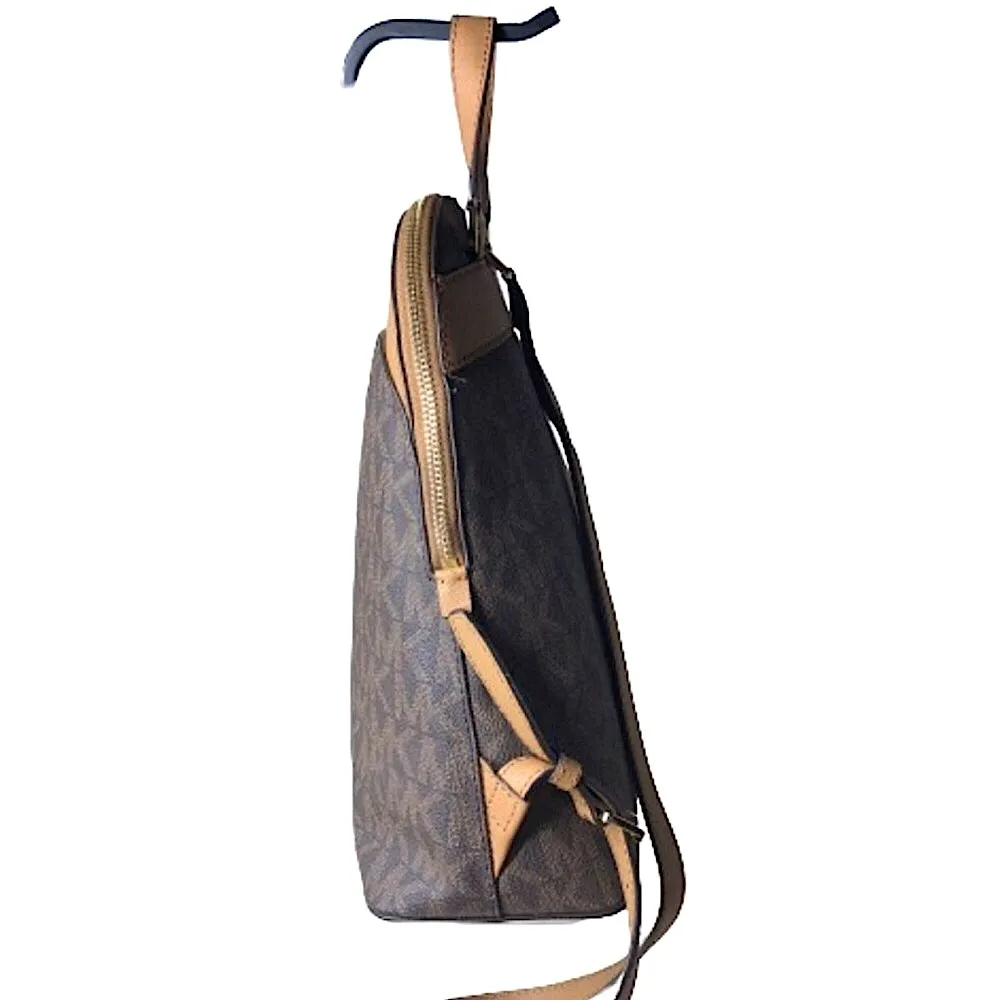 MICHAEL KORS MK Monogram Bicolor Leather & Coated Canvas Tech Backpack NWT - Image 4