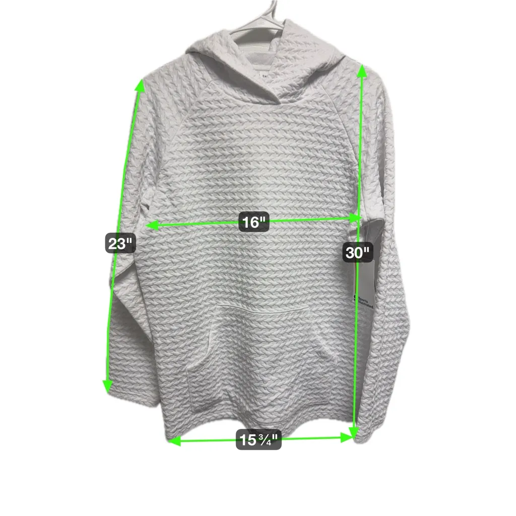 Elegant White Textured Women's Hoodie Sweater‎ size XS - Image 7